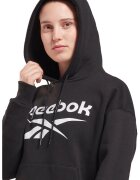 Reebok Фитнес суитшърт Identity с качулка и джоб тип кенгуру - Бял/Черен
