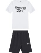 Reebok Къс комплект Памук Бял/Черен