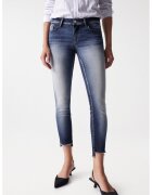 Salsa Jeans Дънки над глезена Wonder с повдигащ ефект - Тъмносин/Мръснобял