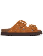 Scholl чехли от велур с flatform платформа и кафяви детайли