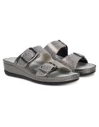 Scholl Дамски чехли Pewter 1047 - еко кожа - модел Aberdeen - сребристи