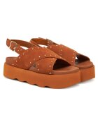 Scholl Дамски сандали - Cognac 1175 - естествена кожа