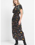 Scotch  Soda Миди рокля с модал - Черен/Тъмночервен/Мръснобял