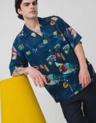 Scotch  Soda Риза от лиосел с джоб и принт Зелен/Тъмносин