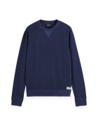 Scotch  Soda Структуриран суитшърт без шарка - Тъмносин