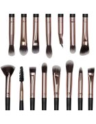 SensoPRO Комплект от 15 четки за грим Senso Pro Milano Black Rose Gold + Чантичка