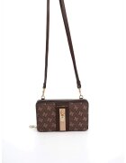 SilverPolo Чанта през рамо от еко кожа - Тъмнокафяв - 11x19x5