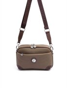 SilverPolo Чанта през рамо от еко кожа - Тъмнокафяв/Каки - 18x27x7