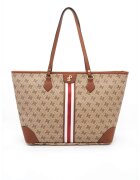 SilverPolo Чанта Tote от еко кожа с шарка - Бежов