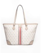 SilverPolo Чанта Tote от еко кожа с шарка - Слонова кост/Сиво-бежов