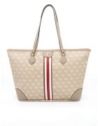 SilverPolo Чанта Tote от еко кожа с шарка - Светло кафяво