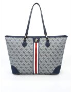 SilverPolo Чанта Tote от еко кожа с шарка - Светло сив/Тъмносин