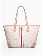 SilverPolo Чанта Tote от еко кожа с шарка - Светлорозов