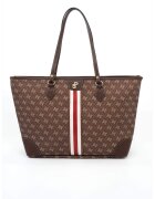 SilverPolo Чанта Tote от еко кожа с шарка - Тъмнокафяв
