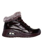 Skechers Боти от лачена еко кожа с еко пух Бордо