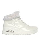 Skechers Боти от лачена еко кожа с еко пух Бял