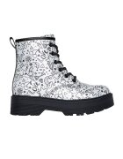 Skechers Боти с цип и десен - Черен/Сребрист