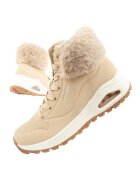 Skechers Дамски изолирани зимни ботуши Uno Rugged - бежови - с пух