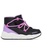 Skechers детски ботуши от екологична кожа - водоустойчиви с регулируеми връзки и поларена подплата - черно/люляково