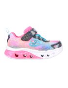Skechers Детски обувки със светеща система Flutter Heart Lights Simply Love - Червен/Черен/Розово