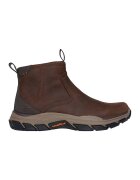 Skechers Кожени боти Respected - Evanston - Тъмнокафяв