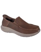 Skechers Кожени мокасини Кафяв