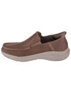 Skechers Кожени мокасини Кафяв