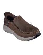 Skechers Кожени мокасини Тъмнокафяв