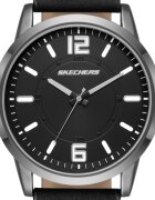Skechers Кварцов часовник и 4 гривни Черен