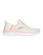 Skechers Мрежести спортни обувки Diamond Drea Slip-Ins с лого - Бял/Сребрист