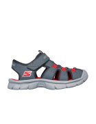 Skechers Сандали от еко кожа и текстил - Оранжев/Въглен сиво