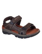 Skechers Сандали Tresmen - Hirano от еко кожа с велкро Тъмнокафяв