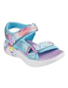 Skechers Сандали Unicorn Dreams с велкро и цветен блок Жълт/Аквамарин син/Розово
