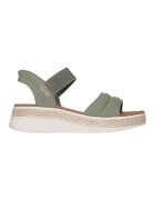 Skechers Скосени сандали Slip-Ins™ Bobs Sun Ray - Карамел/Папратово зелено