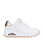 Skechers Скосени спортни обувки Uno - Golden Air - Бял/Сребрист