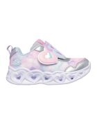 Skechers Спортни обувки с LED светлини и бляскави частици - Пастелносин/Пастелнорозов/Сребрист