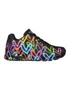 Skechers Спортни обувки Uno-Highlight Love от еко кожа с контрасти - Черен/Син