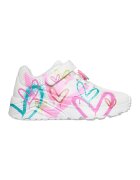 Skechers Спортни обувки Uno Lite с принт на сърца - Бял/Тюркоаз/Розово