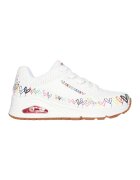 Skechers Спортни обувки Uno от еко кожа с шарка - Бял/Многоцветен