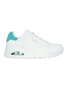 Skechers Спортни обувки Uno-Pop с велур - Корал/Бял