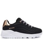 Skechers спортни обувки за момичета от синтетичен материал с дебела подметка и розово-златни детайли - черно/многоцветни
