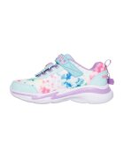Skechers Текстилни спортни обувки Snuggle Sneaks с бляскав ефект - Бял/Розово/Светлосин