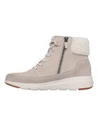 Skechers Велурени боти Glacial Ultra Autumn Days Светло бежово