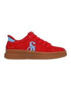 Skechers Велурени маратонки Courtside-Cali Slip-ins - Червен/Светлосин
