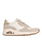 Skechers Велурени маратонки Uno - Vintage Air с мрежа - Мръснобял
