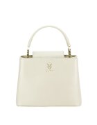 SOFILINE Дамска чанта от естествена кожа 8950 119 Светлосив - Крем - 18x25x12