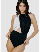 Sole Beachwear Цял бански със застъпен дизайн - Черен/Бял