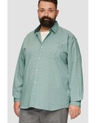 sOliver Мъжка риза големи размери - дълъг ръкав с щампа на цветя - Slim Fit -