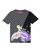 Sprayground Карирана тениска Cosmic Ray - Черен/Светлолилав/Tъмносив