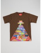 Sprayground Карирана тениска с графика - Кафяв/Многоцветен